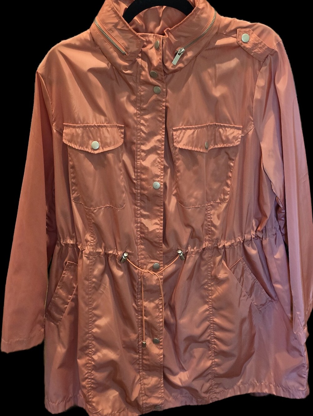 Westport Light Coral Women's Anorak Jacket - Casual Drawstring Waist 2XL